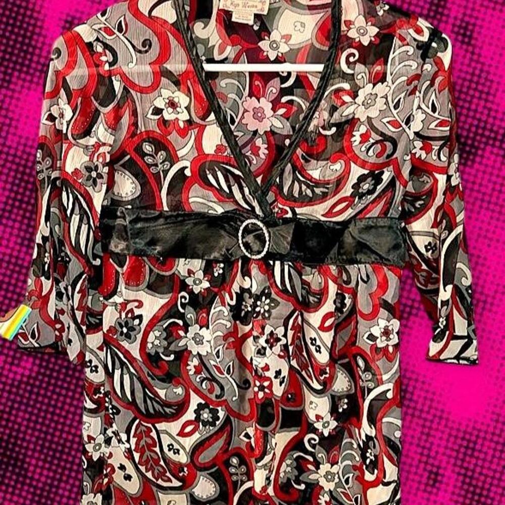 Vintage red black white